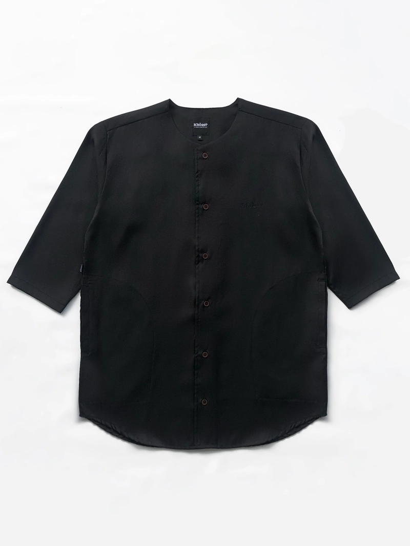Product image Khoeer Baju Kemeja Koko Pria Lengan 3/4 Qareeb XXL Black